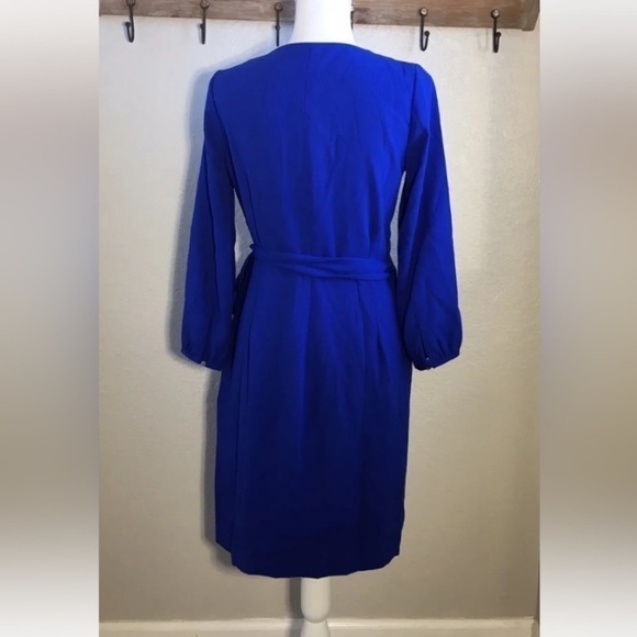J. Crew Wrap Dress in 365 Crepe Size 2 Cobalt Blue Workwear Business Casual - Picture 4 of 5